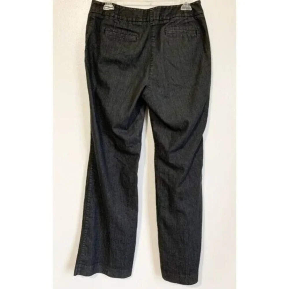 J.Jill Black Chambray Bootcut Pants 8 Stretch 28x30 Minimalist Business Casual_9